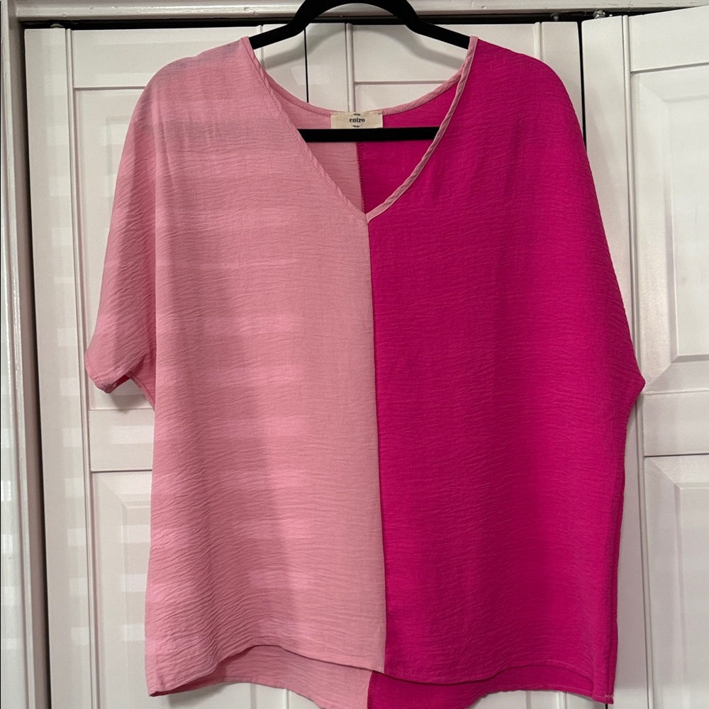 Entro Two-Tone Pink Blouse